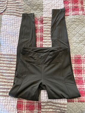 lululemon athletica Army Green High-Rise Workout Leggings with Side Pockets
